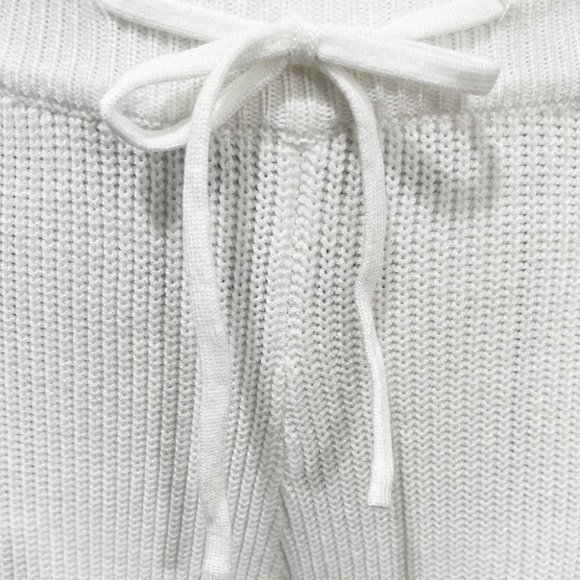 white batwing sleeve sweater and knit pants set casual streetwear - Picture 6 of 6